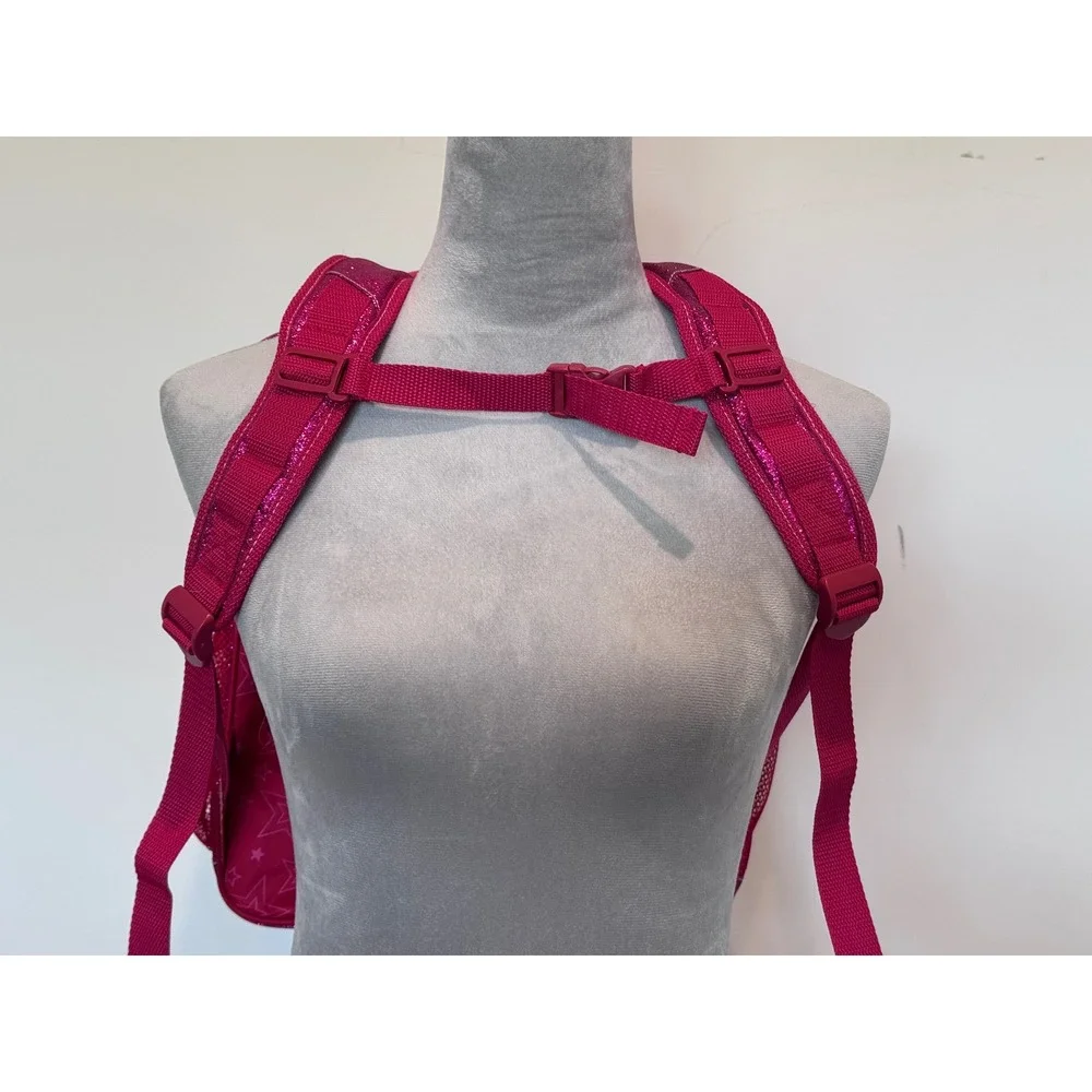 American Girl Pink Glitter Star doll carrier backpack Padded Straps Travel Bag